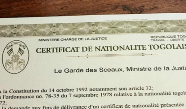 Togo: la demande du certificat de nationalité digitalisée dès le 13 décembre