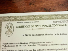 About 1,400 Togolese Living Abroad Obtained their Citizenship Certificates in Sept-Oct 2022