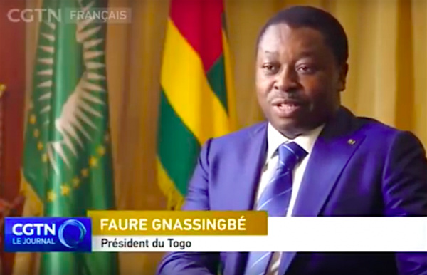 Faure Gnassingbé sur la chaîne chinoise CGTN : « Le développement, c’est un chemin qui ne s’arrête pas ».